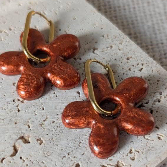 Boucles d'oreilles Bloom cuivré- MADE BY MAI