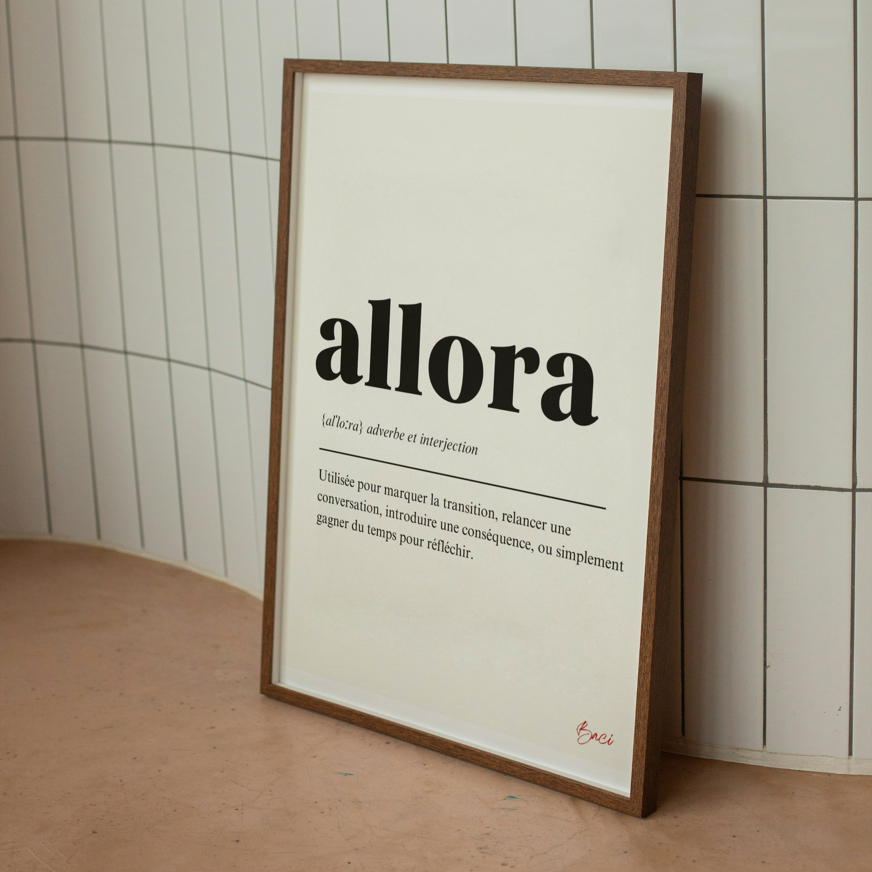 Affiche « Allora »- BACI ARTE