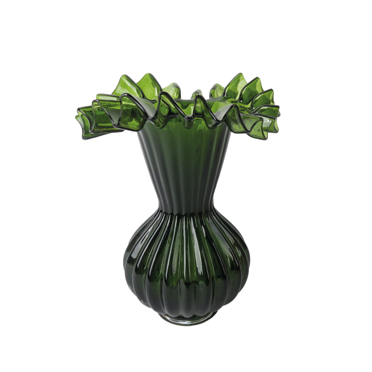 Vase Froufrou vert foncé mm D13,5 H19cm