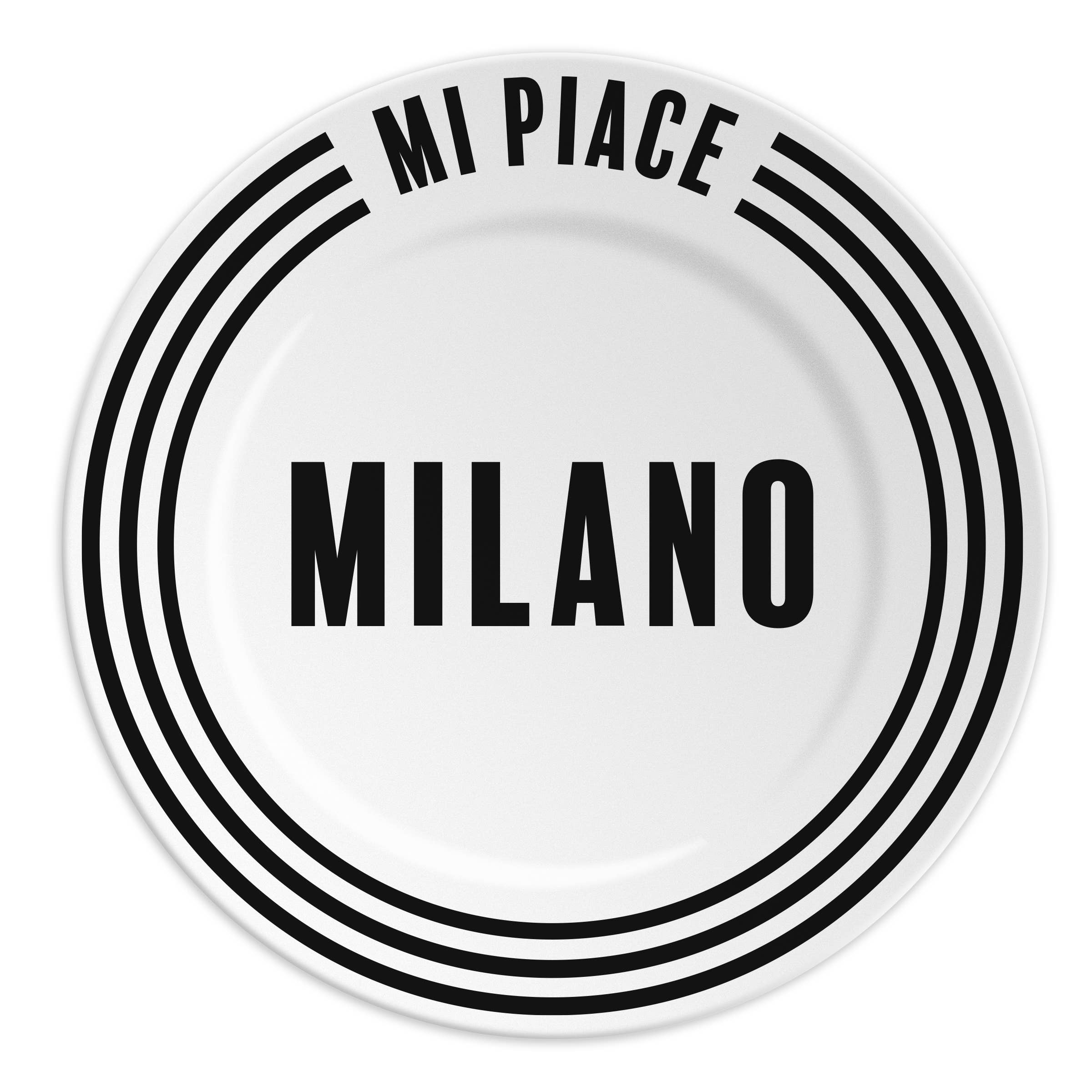 MILAN - Assiette en porcelaine avec inscription