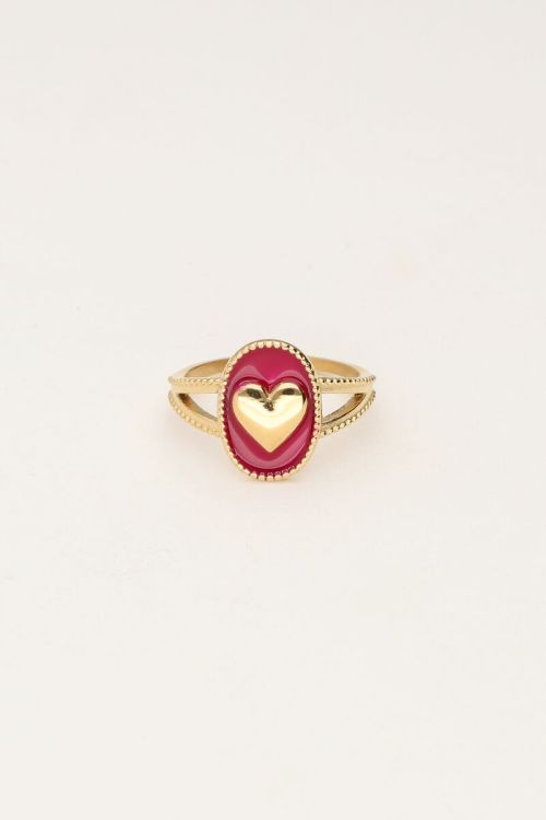 Maxi purple Art ring with heart