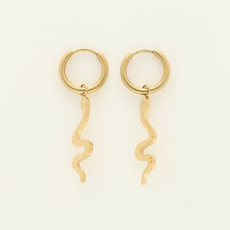 Créoles avec pendentif serpent