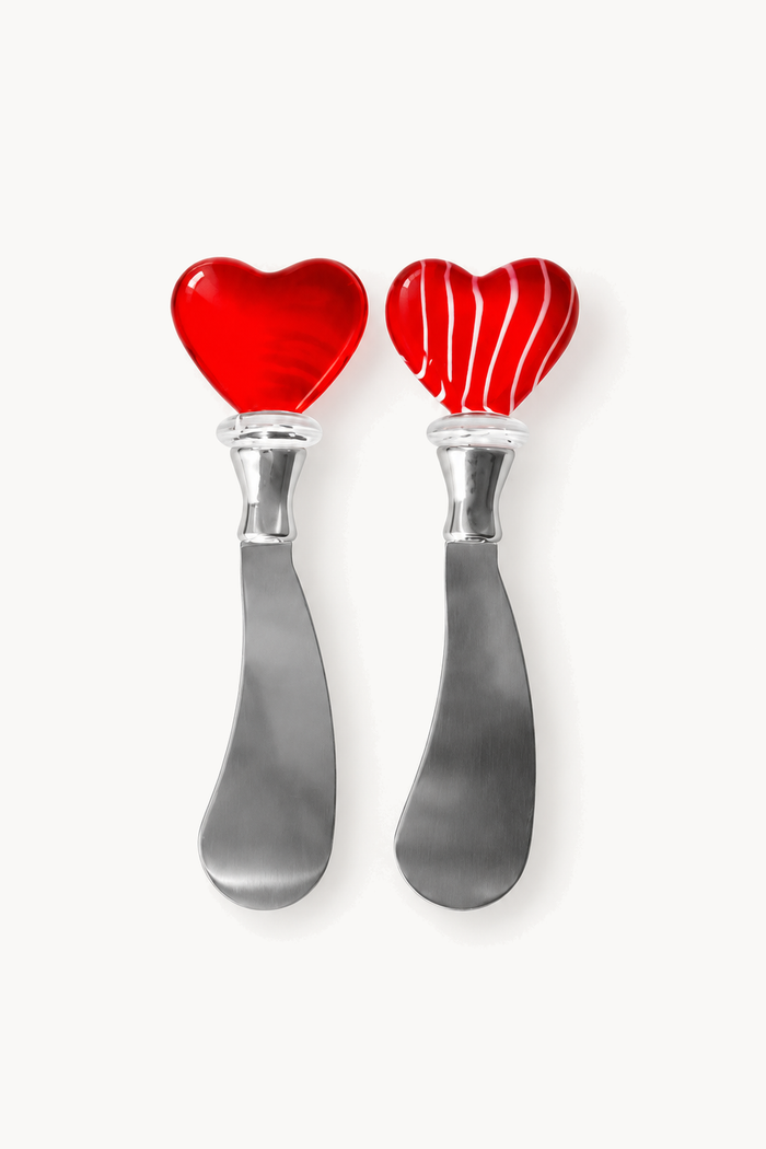 Tartineurs design coeur rouge - lot de 2