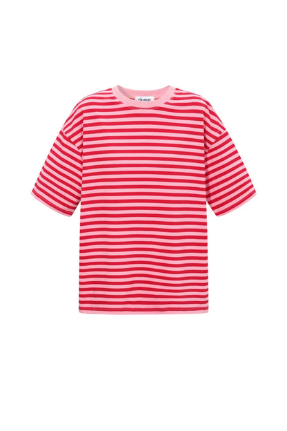 Le t-shirt rayé rose