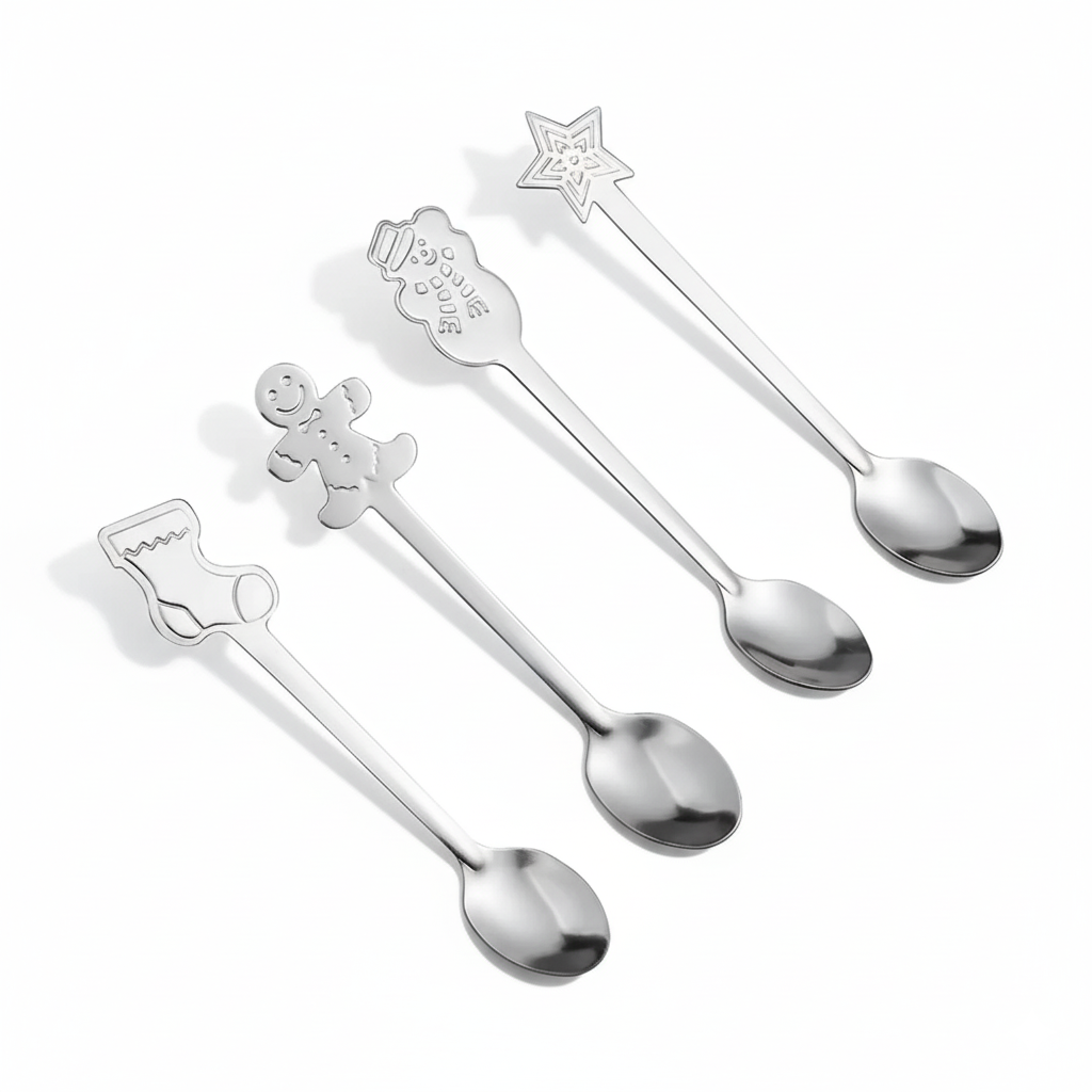 Cuillères à café argentées Aulica, motifs d'hiver – Cuillères argent snow, photo 2