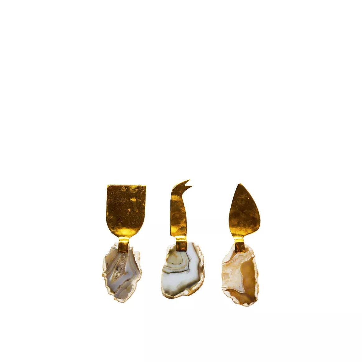 Service à fromage pierre agate beige - lot de 3