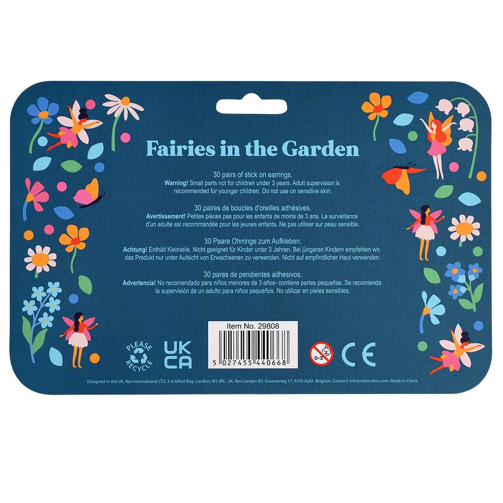 Boucles d'oreilles autocollantes (30 paires) - Fées dans le jardin