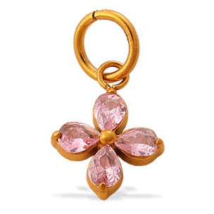 Charm avec strass et fleur