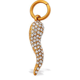 Chili pepper charm with rhinestones