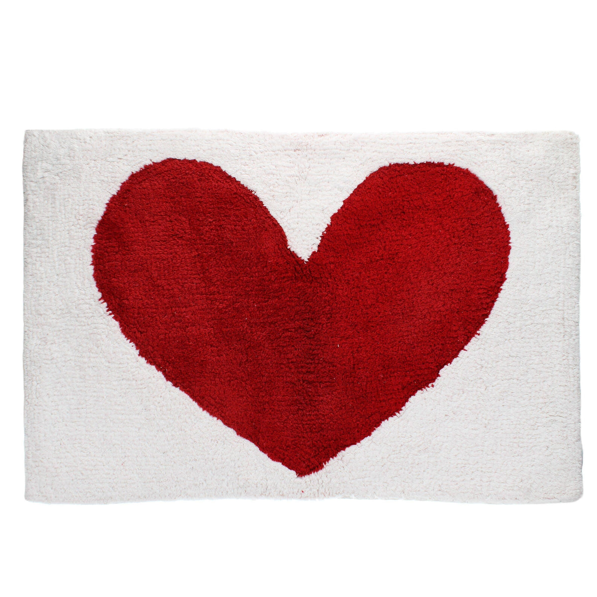 Tapis de bain en coton tufté - Cœur