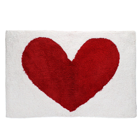 Tapis de bain en coton tufté - Cœur