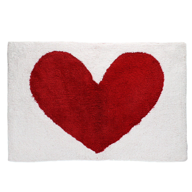 Tapis de bain en coton tufté - Cœur