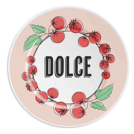 DOLCE - Assiette en porcelaine avec inscription