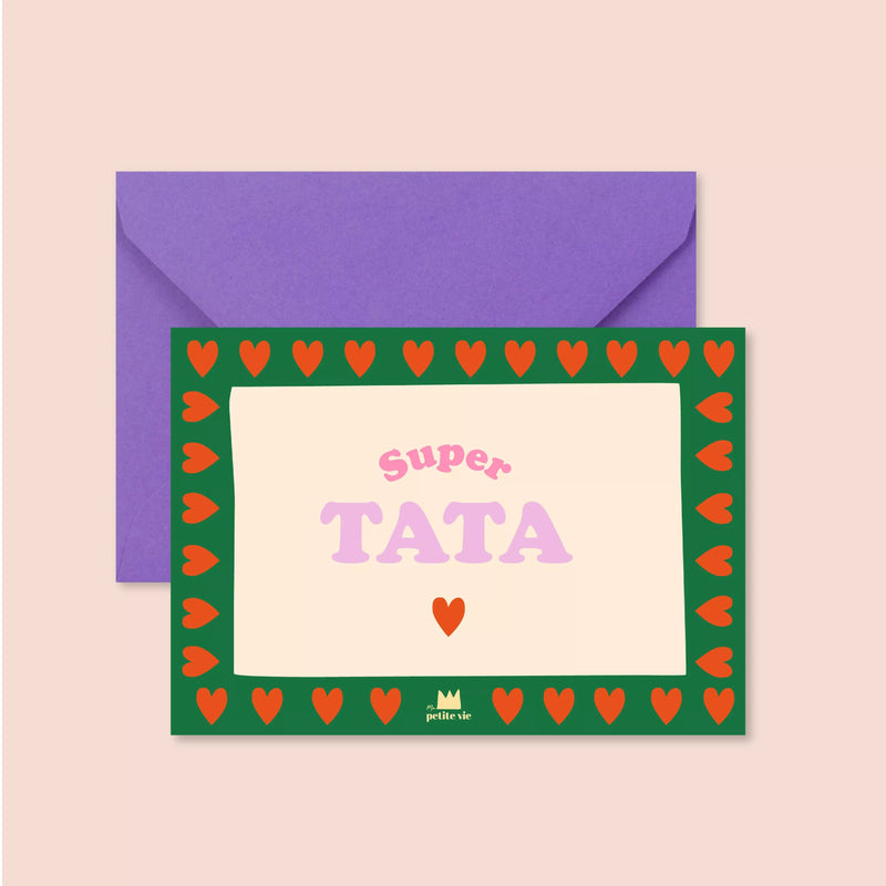 Carte "Famille" : Super tata (avec enveloppe)