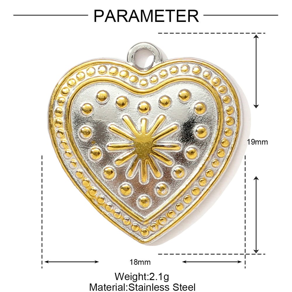 Two-tone heart charm 