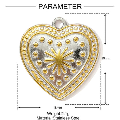 Two-tone heart charm 