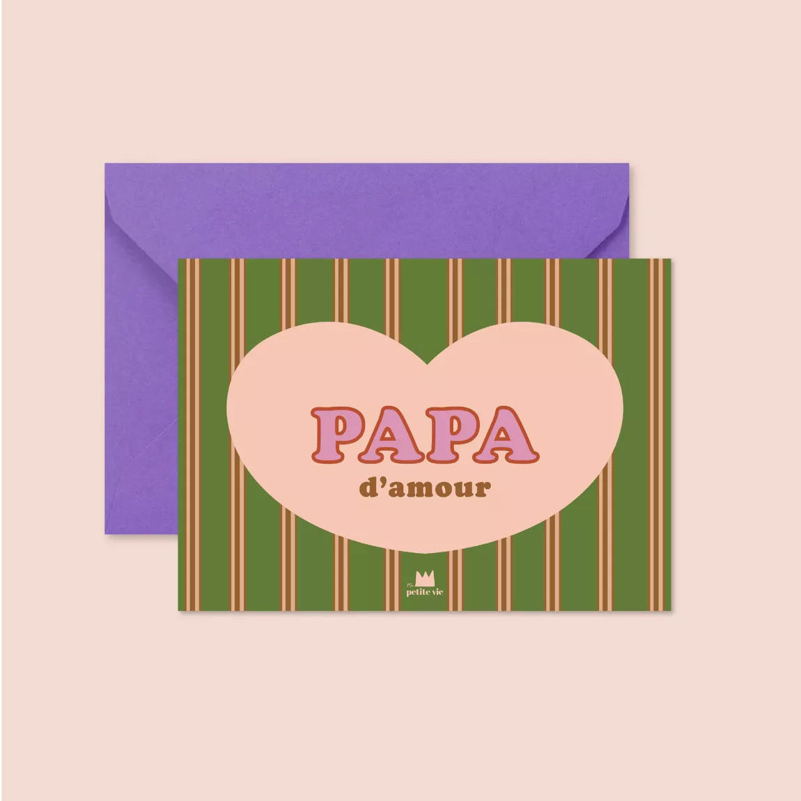 Carte postale A6 « Papa d'amour » avec enveloppe, papier texturé FSC – Carte Papa d'amour