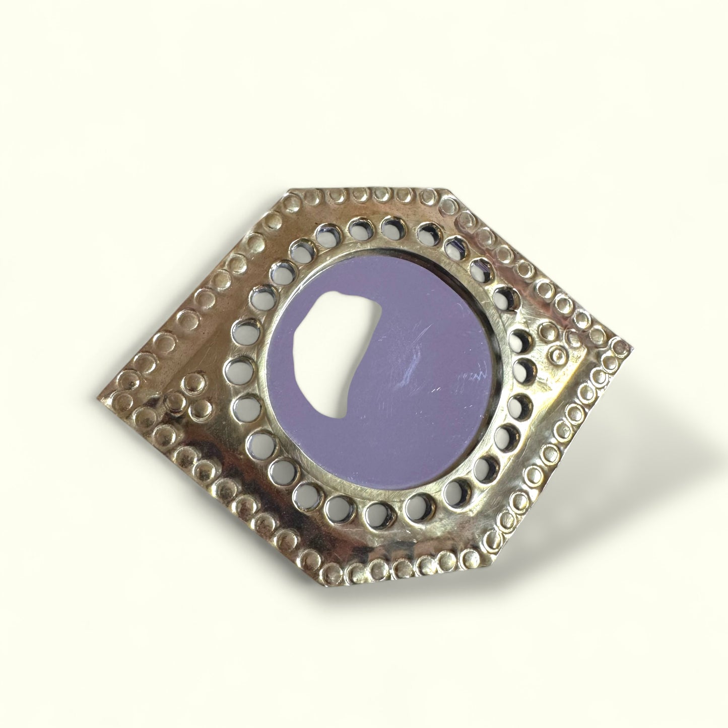 Petit Miroir martelé & Trou en laiton - MARTAL