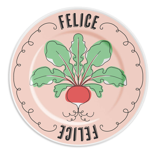 FELICE - Assiette en porcelaine avec inscription