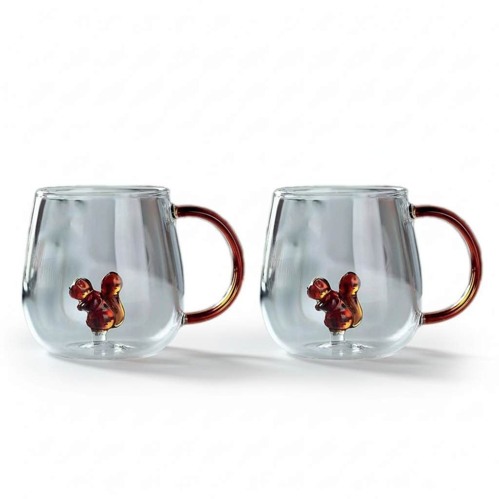 Tasses à thé écureuil lot de 2