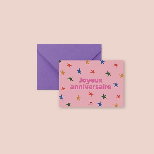 Mini carte "Anniversaire" : Joyeux anniversaire (avec enveloppe)