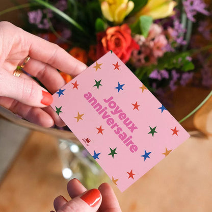 Mini carte "Anniversaire" : Joyeux anniversaire (avec enveloppe)