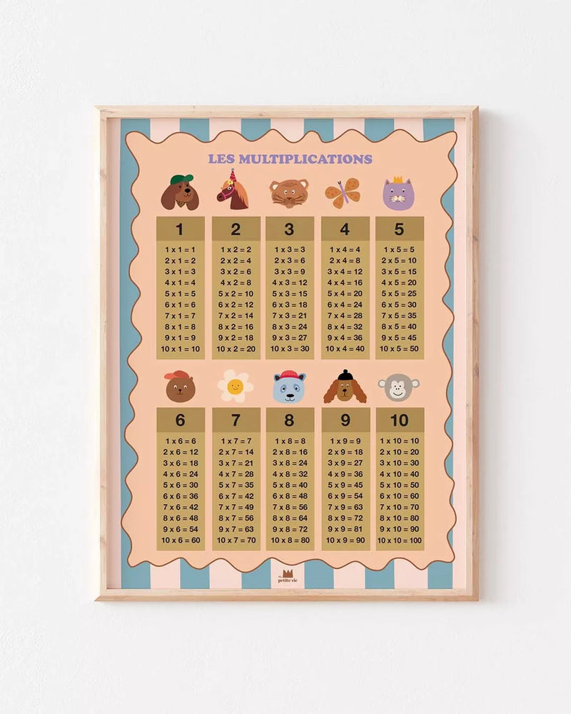 Affiche Les Multiplications (30 x 40 cm) Ma Petite Vie