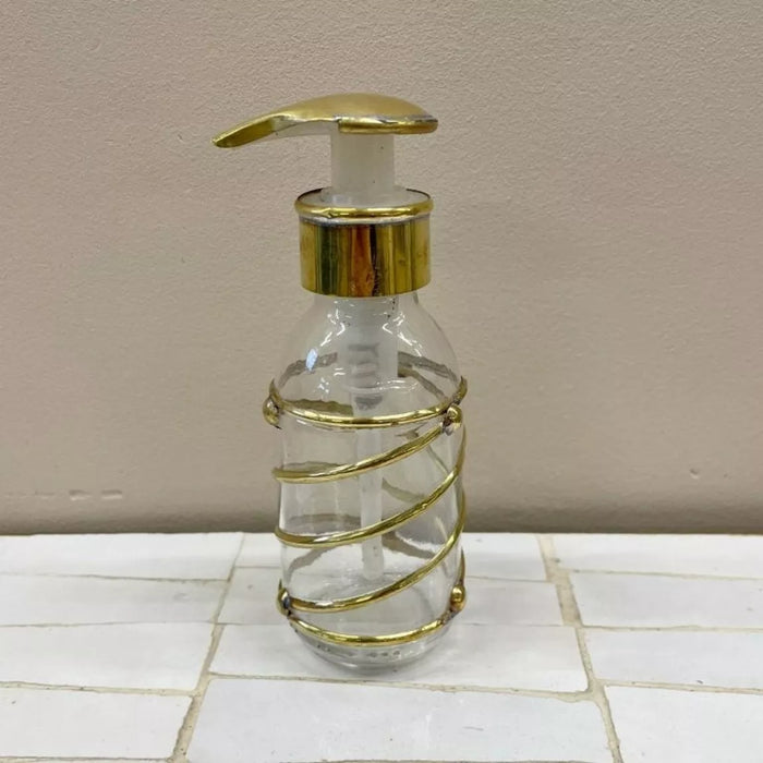 Messing zeepdispenser met spiraalvormig design 