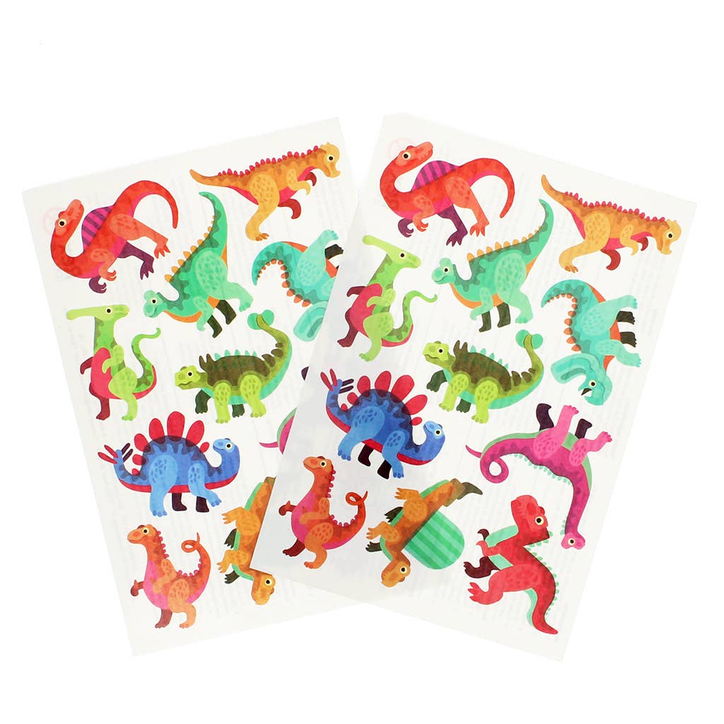 Deux feuilles de tatouages temporaires, 11 dinosaures colorés – Tatouages Bébés Dinos, photo 2