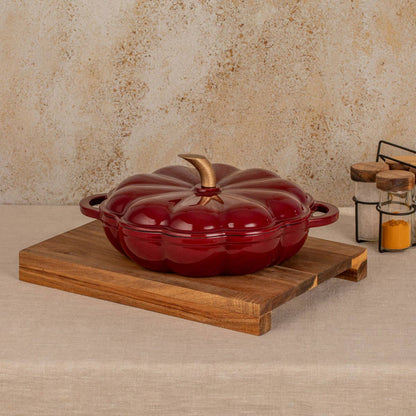 PRECOMMANDE - Cocotte citrouille en fonte bordeaux 1,5 L