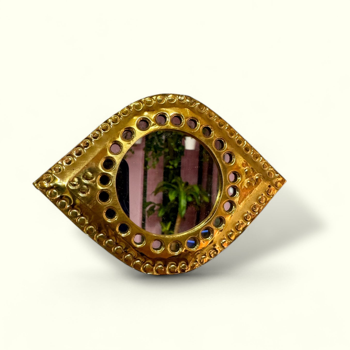 Petit Miroir martelé & Trou en laiton - MARTAL