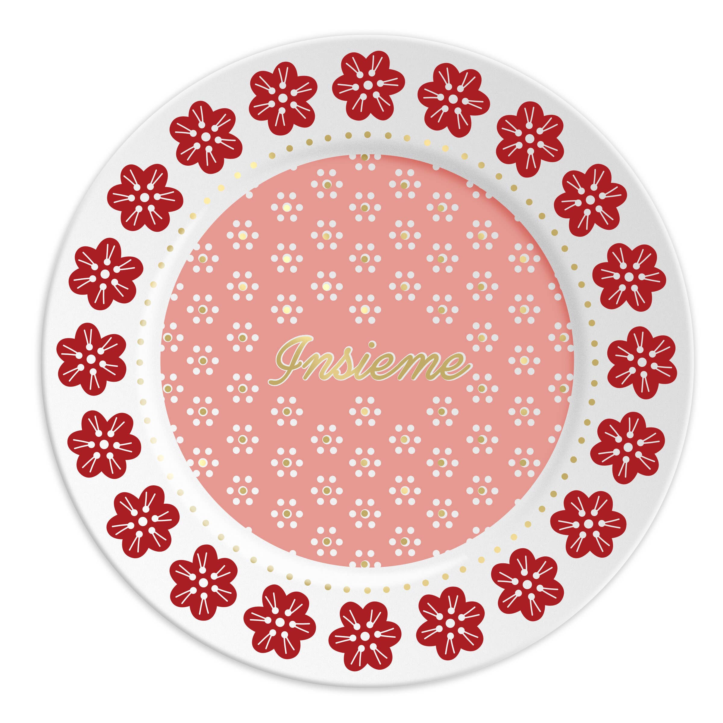 INSIEME BIG - Assiette en porcelaine avec inscription