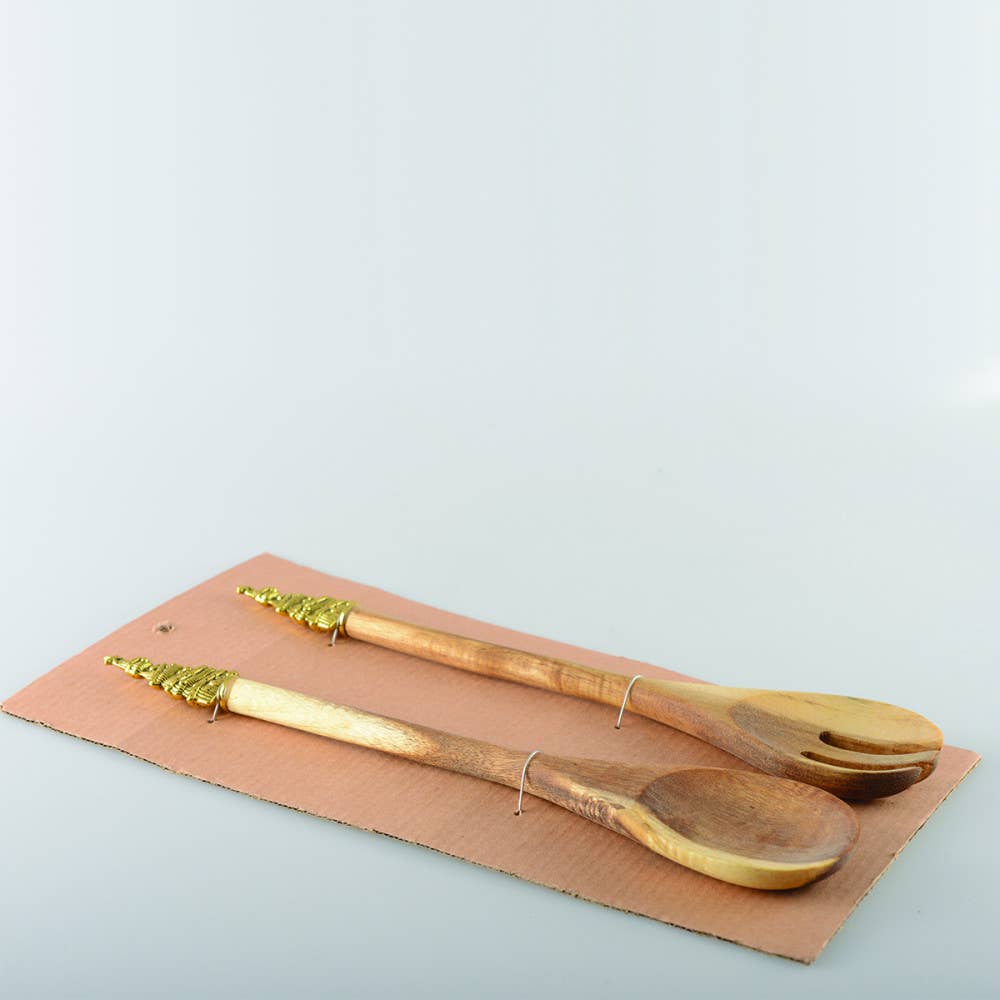 Couverts à salade acacia sapin