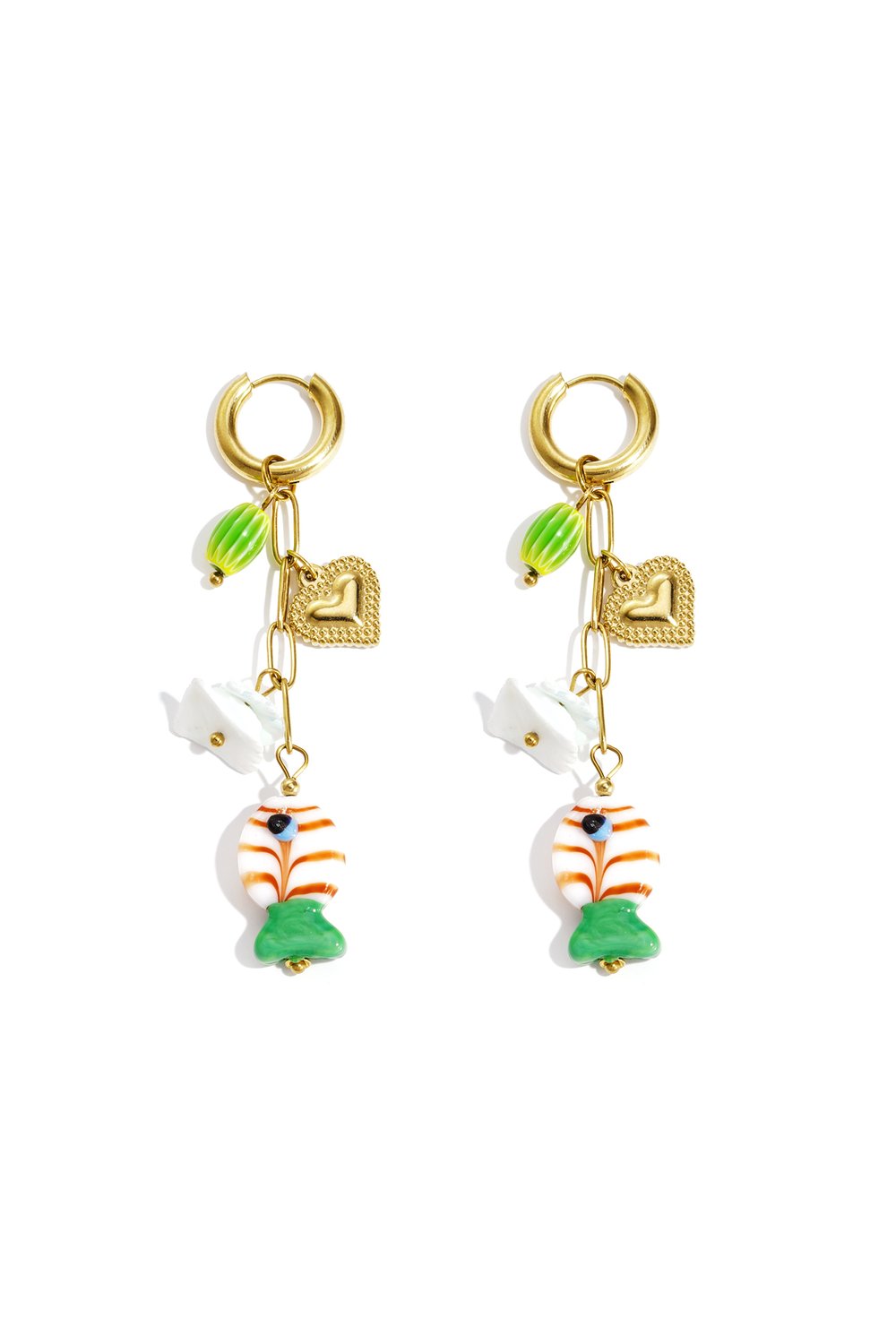 Boucles d'oreilles poissons coeur