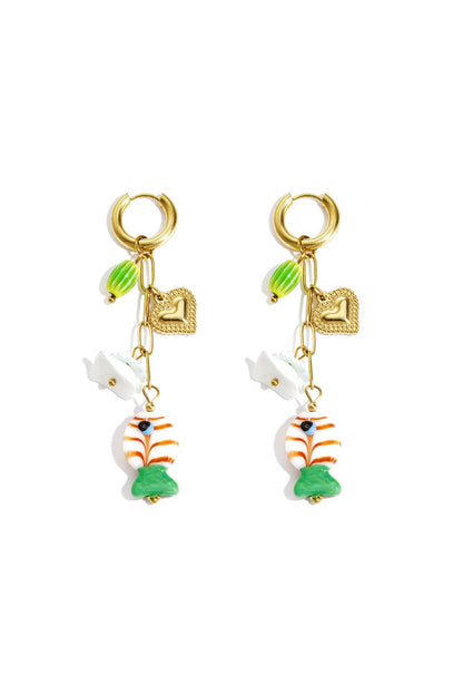 Boucles d'oreilles poissons coeur