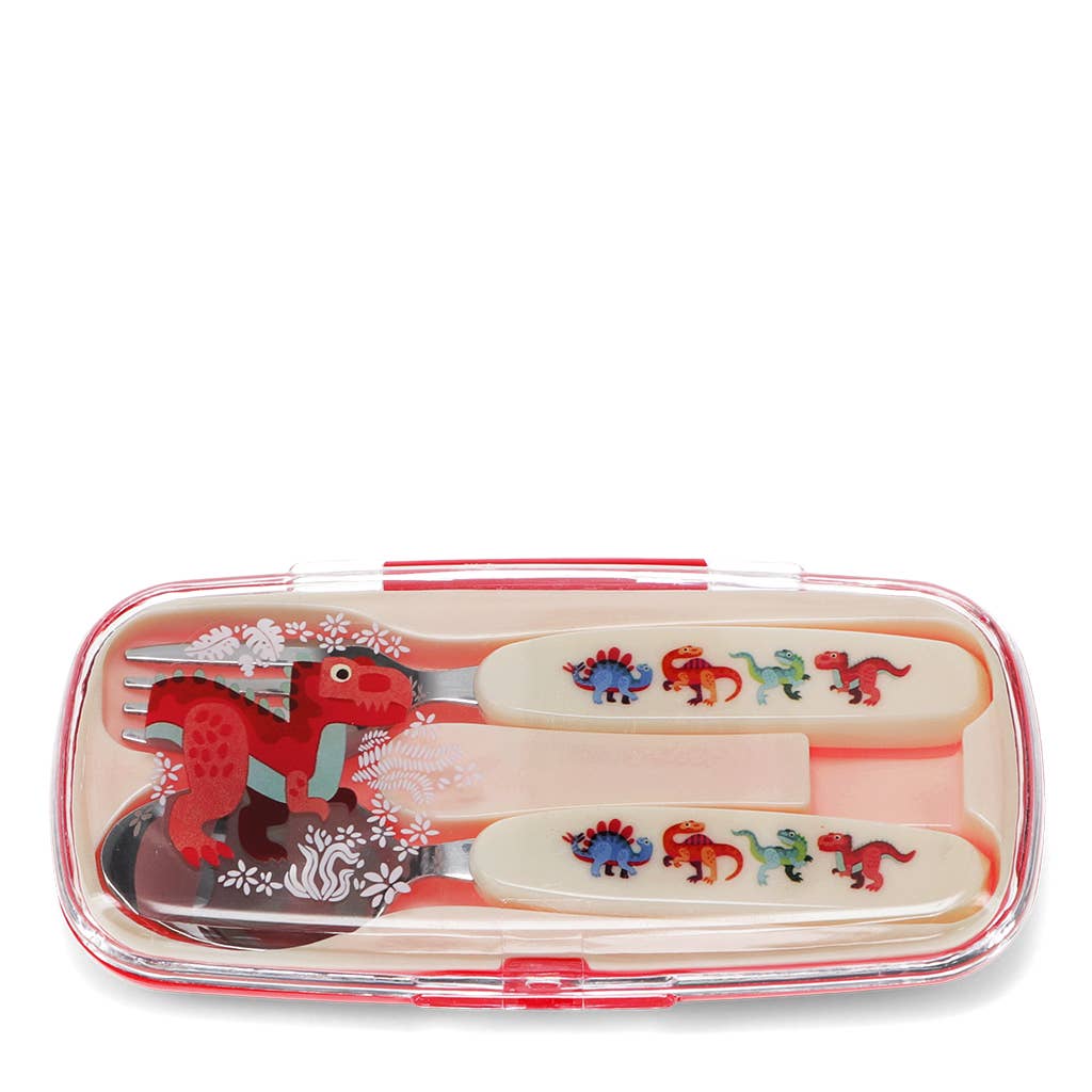Couverts pour enfants avec étui, motif dinosaures colorés – Set de couverts pour enfants - Baby Dinos, photo 2