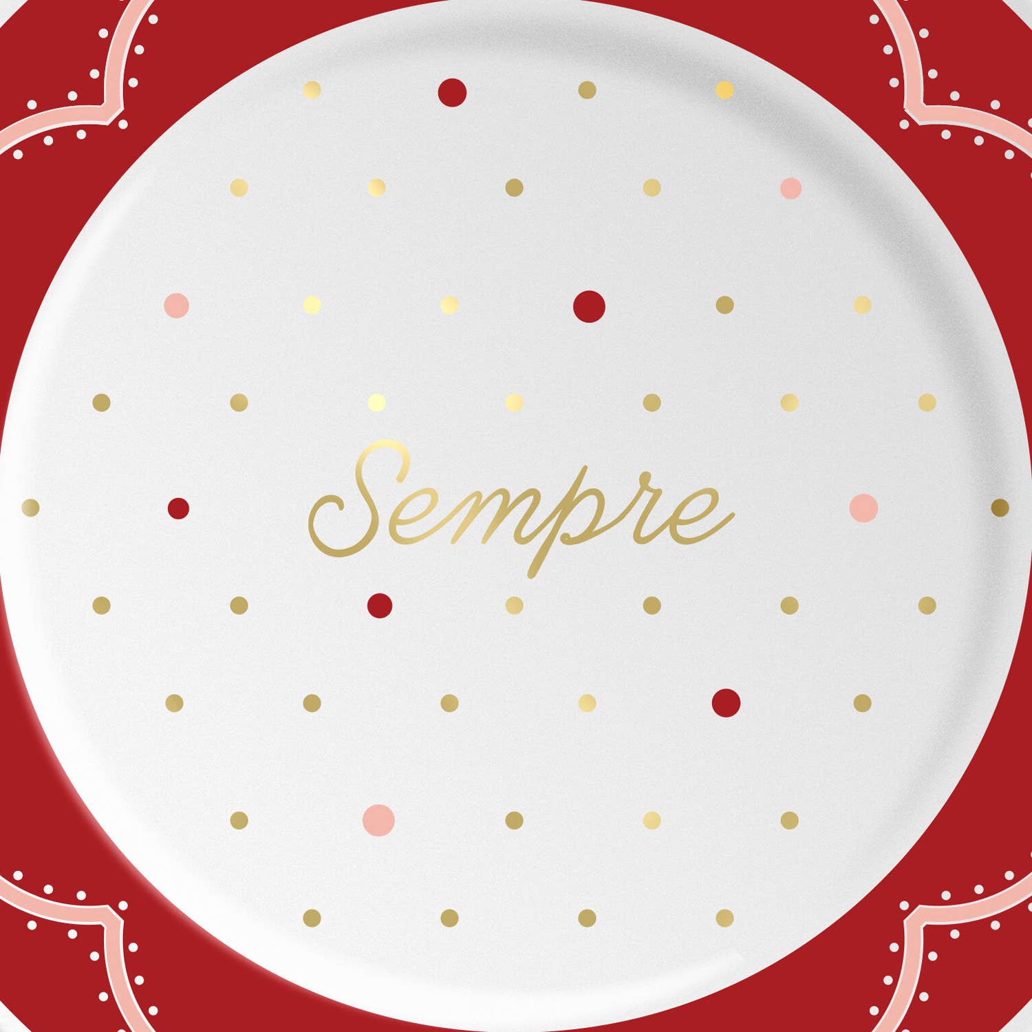 SEMPERE BIG - Assiette en porcelaine avec inscription