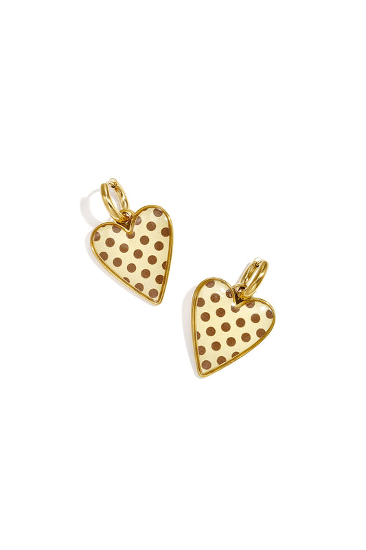 Boucles d'oreilles coeur à pois