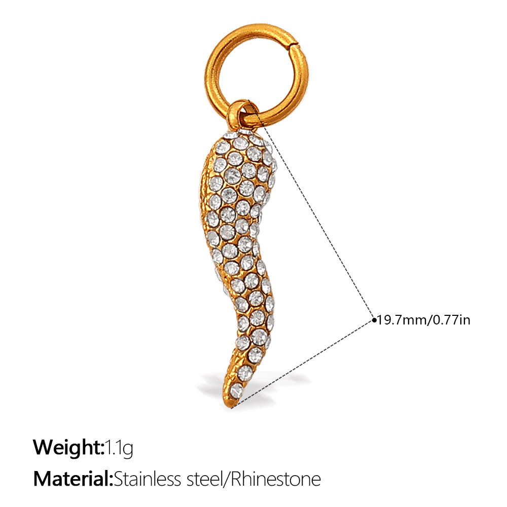 Chili pepper charm with rhinestones
