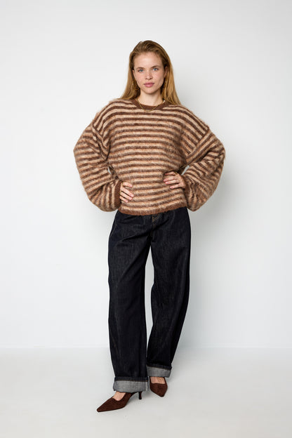 Pull rayé en maille