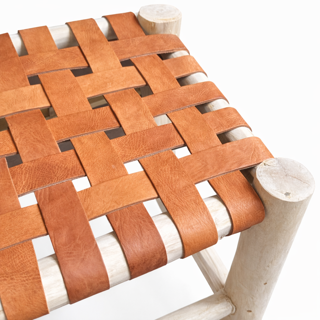 Dark leather bench - PELLA