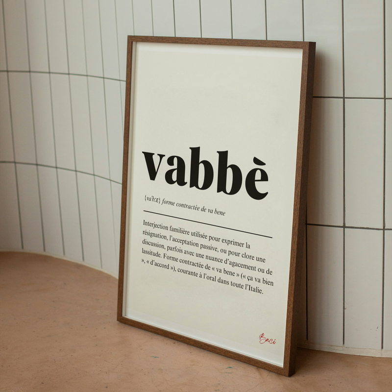 Affiche  « VABBE» BACI ARTE
