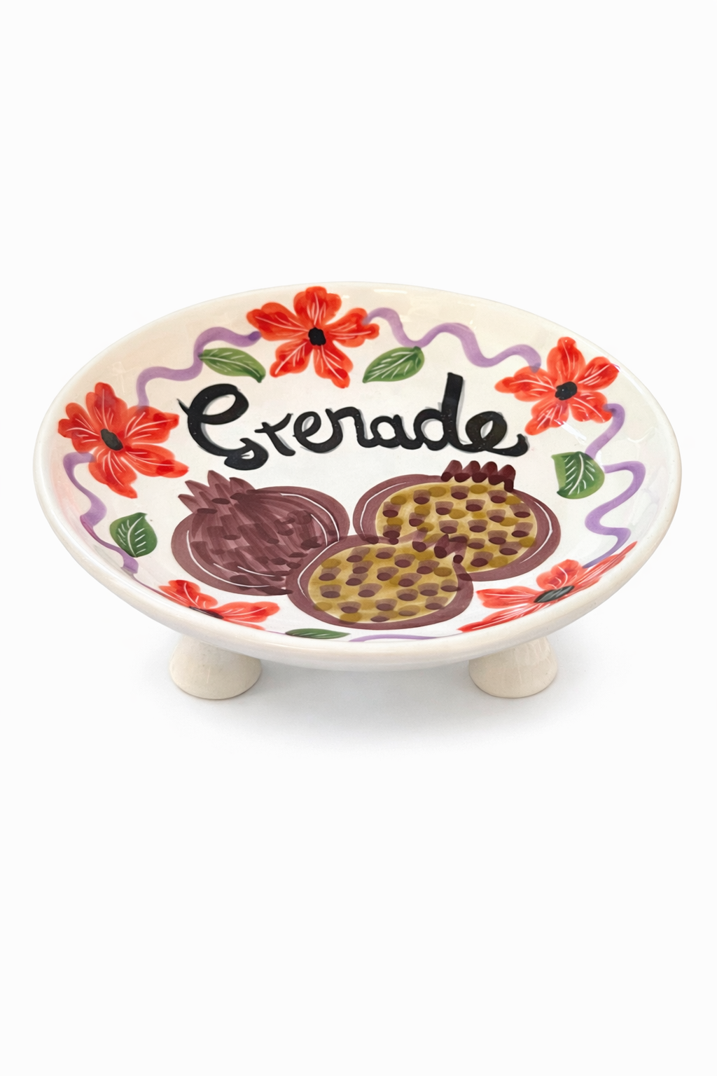 3-legged Plate - POMEGRANATE