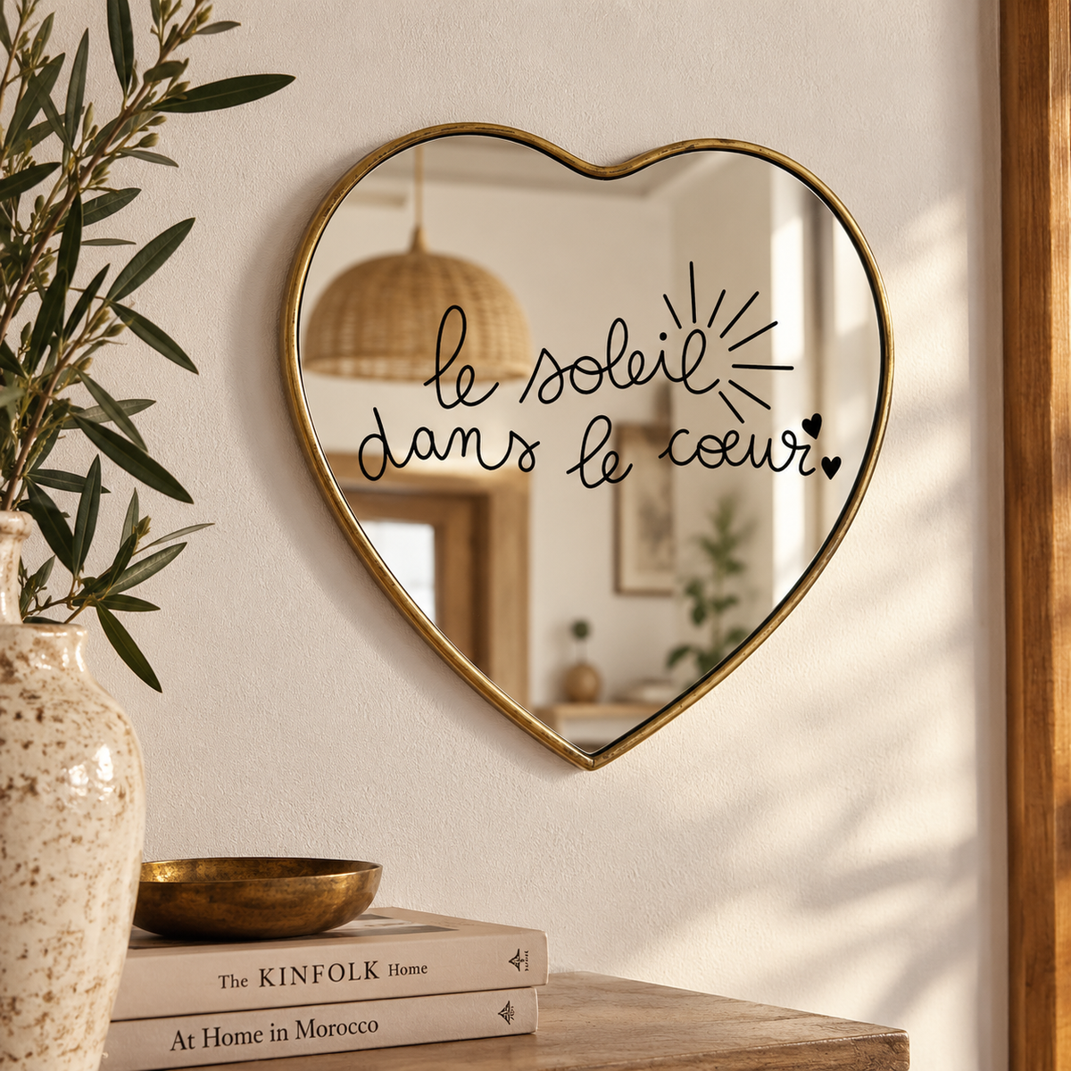 Stickers miroir - Le soleil dans le coeur