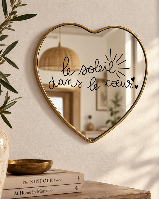 Stickers miroir - Le soleil dans le coeur