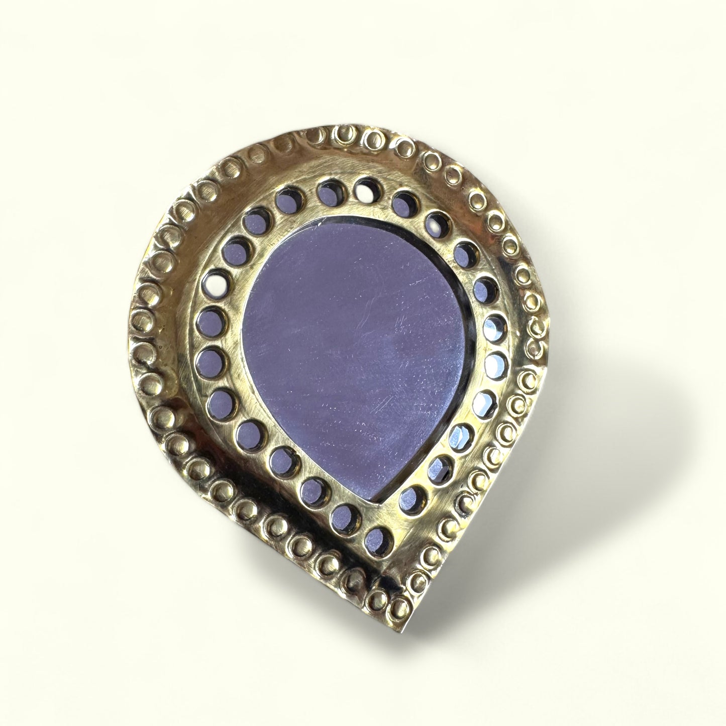 Petit Miroir martelé & Trou en laiton - MARTAL