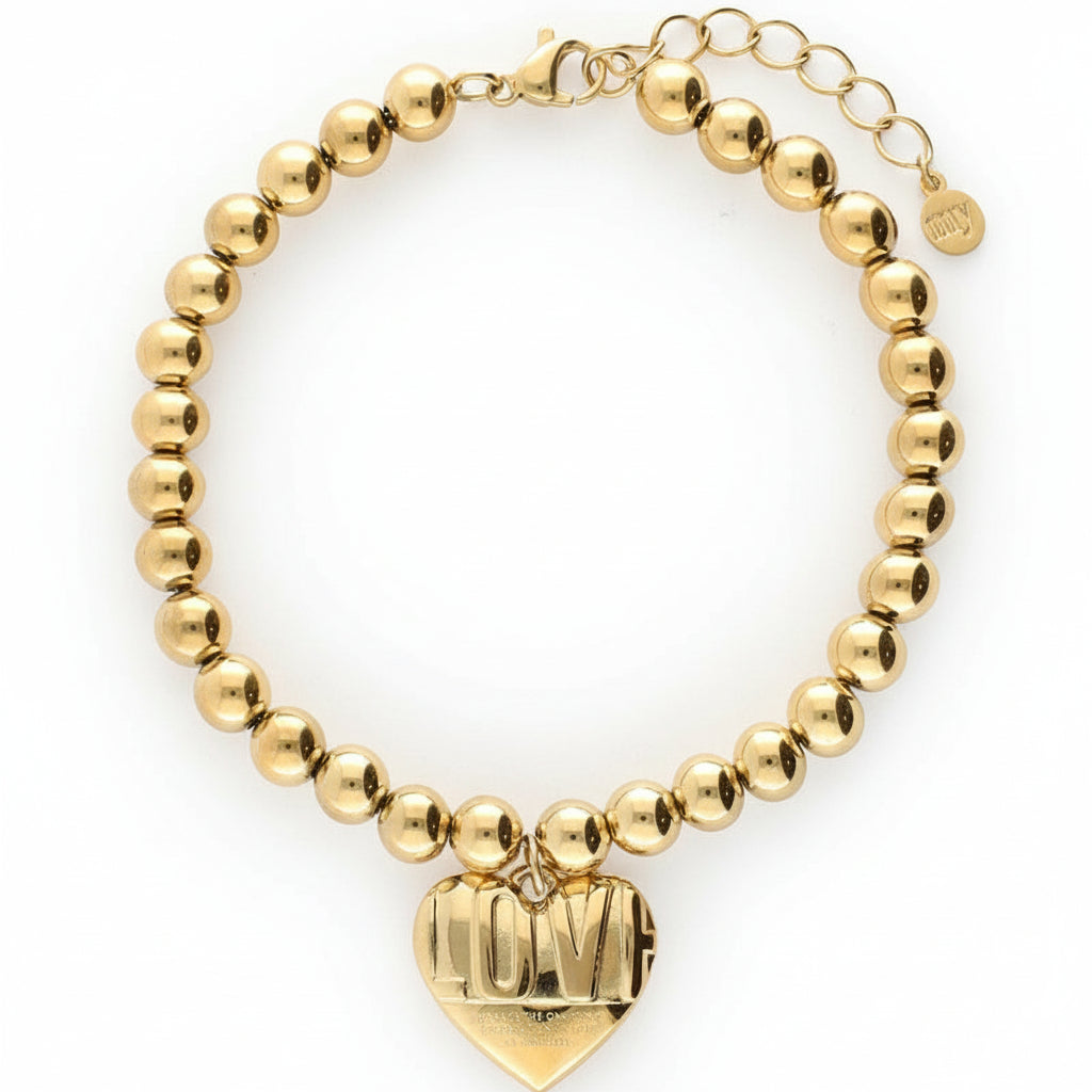 Bracelet de perles fantaisie Bold avec cœur « love »