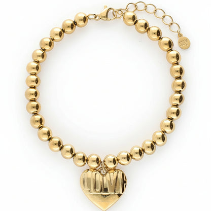 Bracelet de perles fantaisie Bold avec cœur « love »