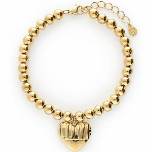 Bracelet de perles fantaisie Bold avec cœur « love »