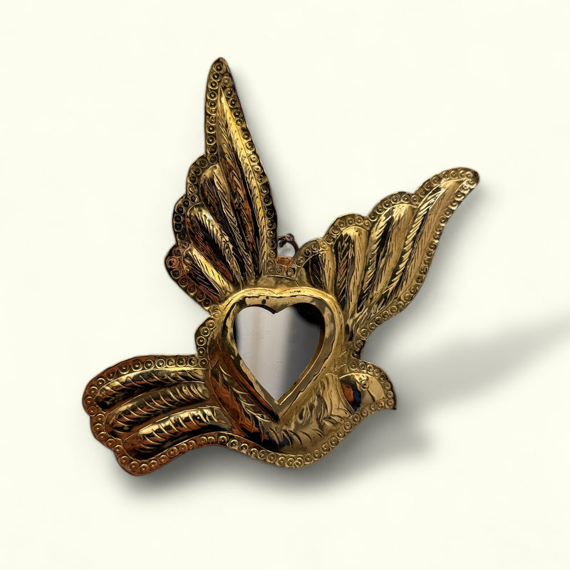 Oiseau en laiton avec miroir ESPERENZA